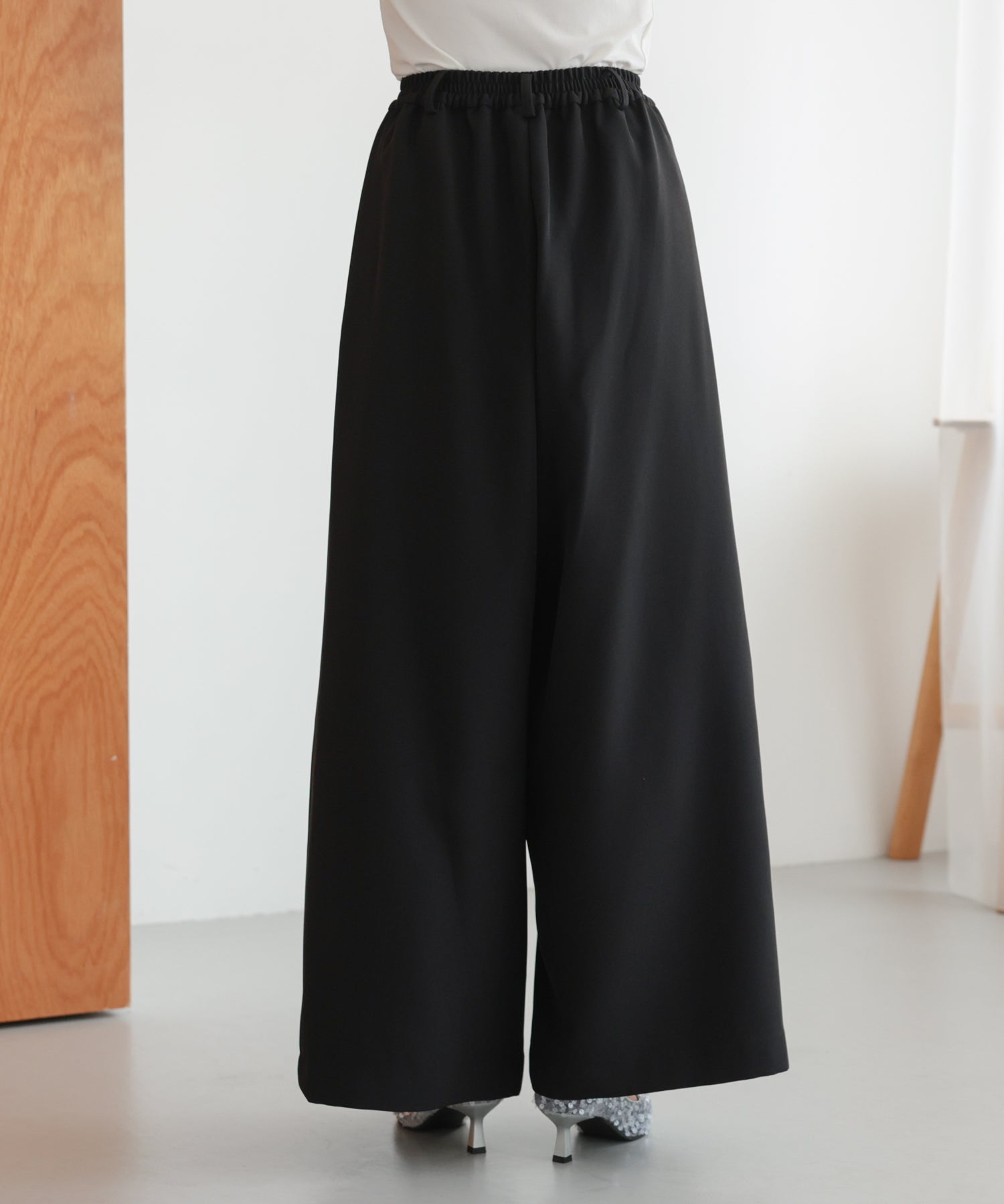 アシンメトリードレープパンツセットアップスーツ/22125609