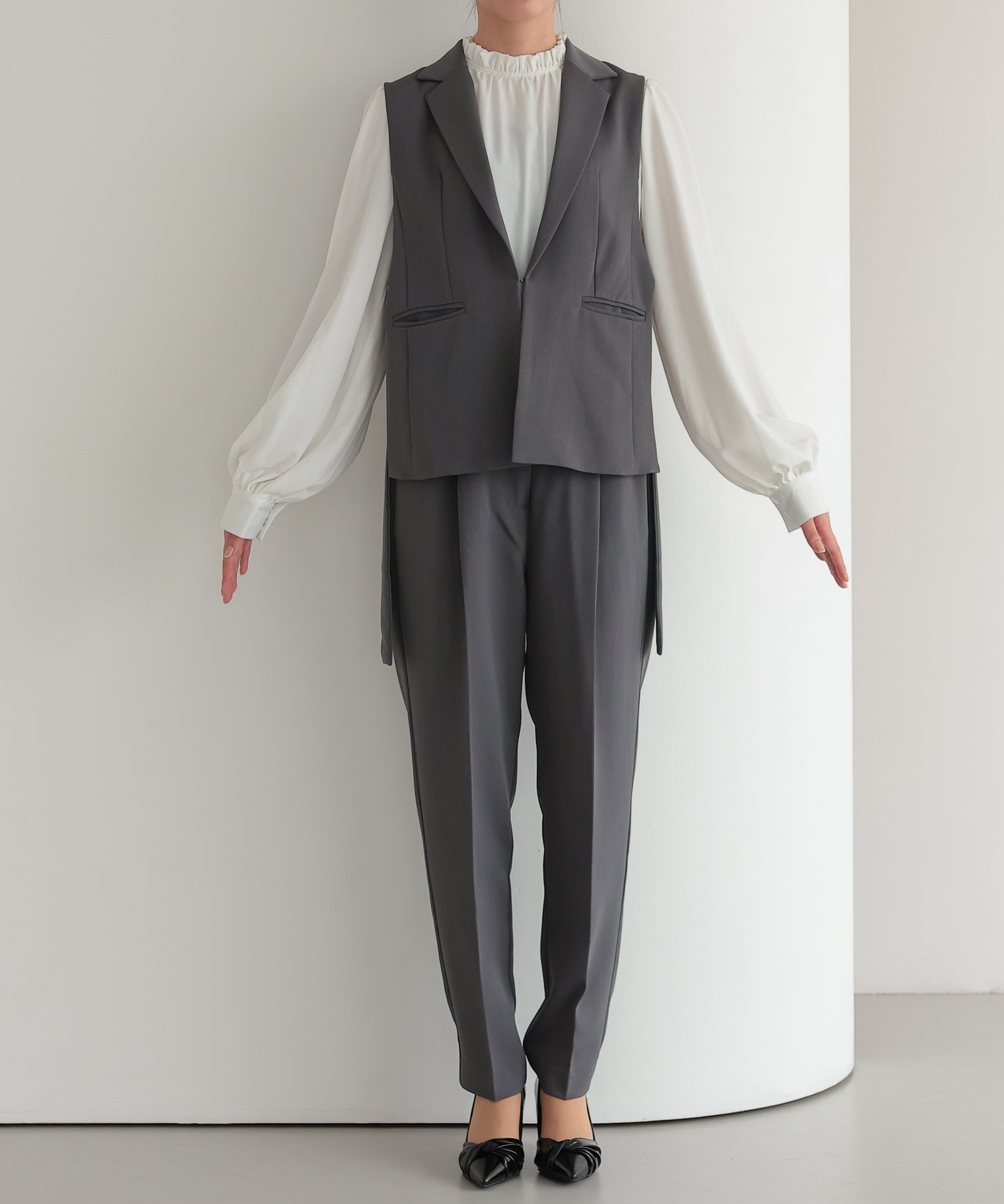 サイドベルトジレセットアップスーツ/22125607