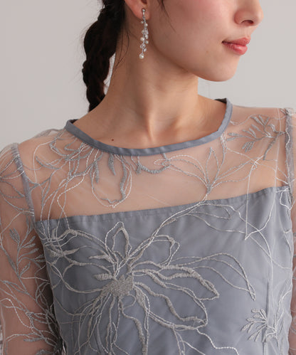 花柄刺繍フレアドレス/22326290