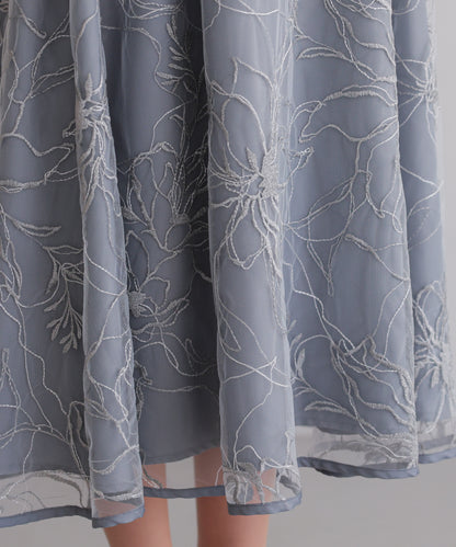 花柄刺繍フレアドレス/22326290