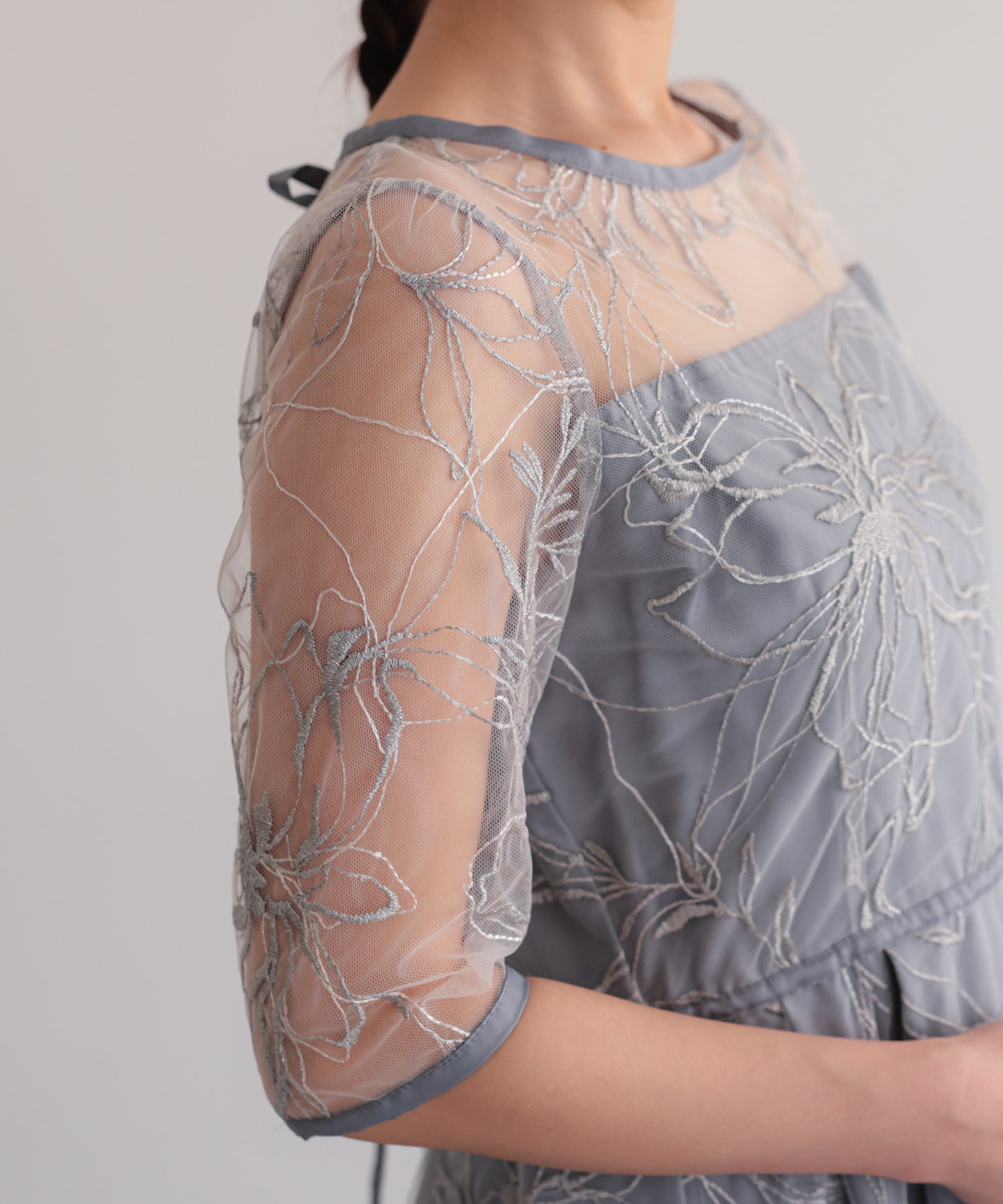 花柄刺繍フレアドレス/22326290