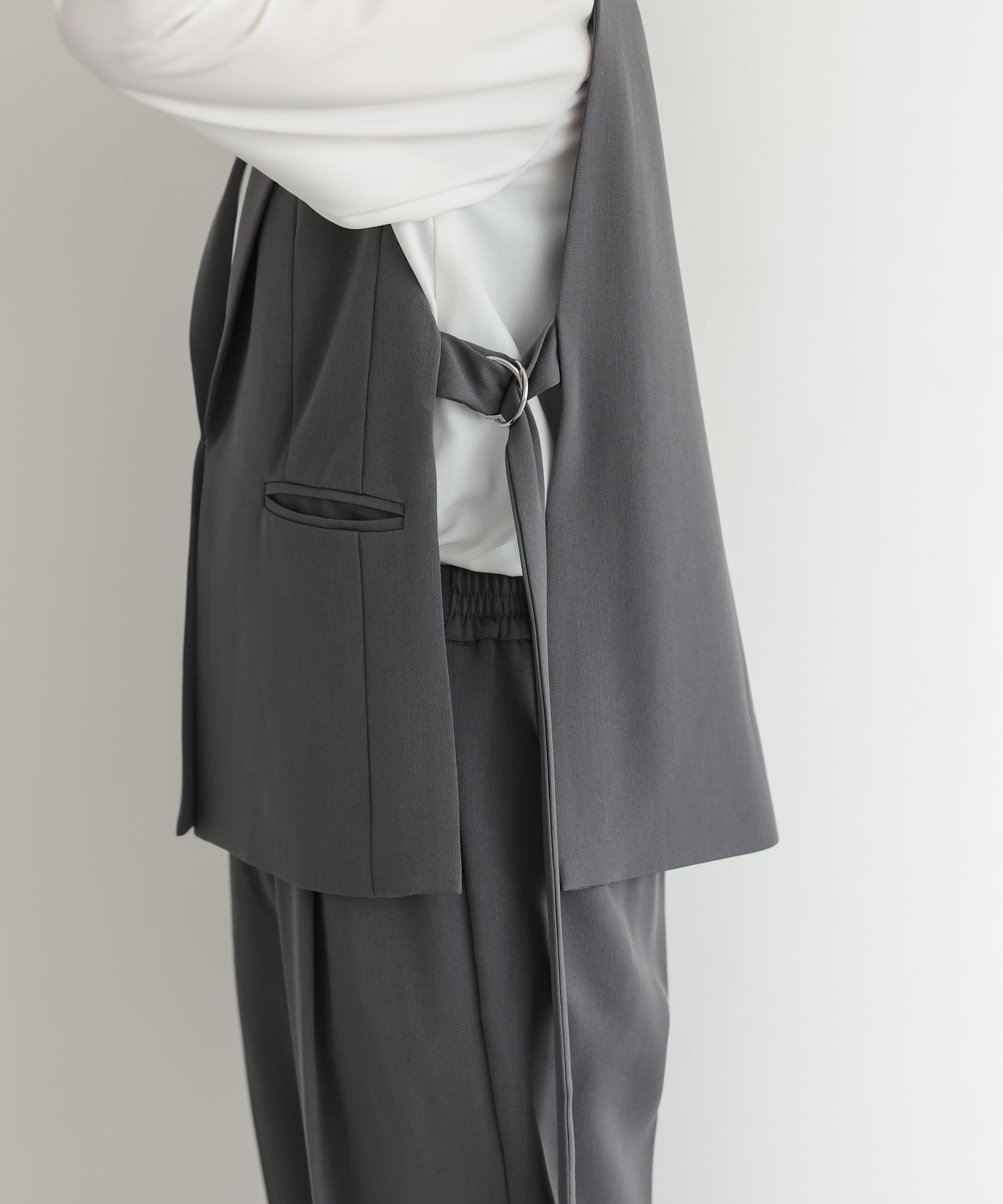 新品未使用　セレクトショップ購入　ベルト付き　グレー　ジレ 楽天市場】(M)ミドルベルトジレ HARE ハレ トップス ベスト・ジレ