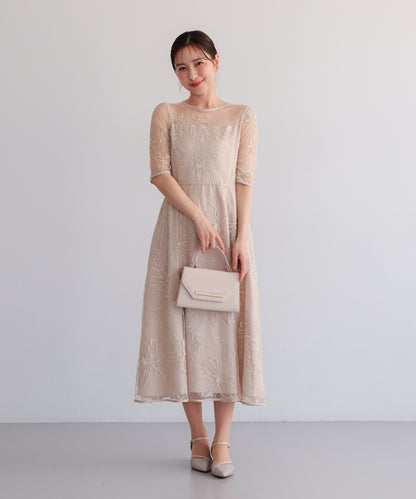 花柄刺繍フレアドレス/22326290