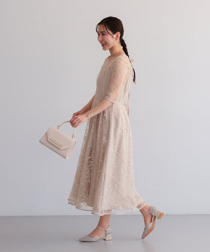 花柄刺繍フレアドレス/22326290