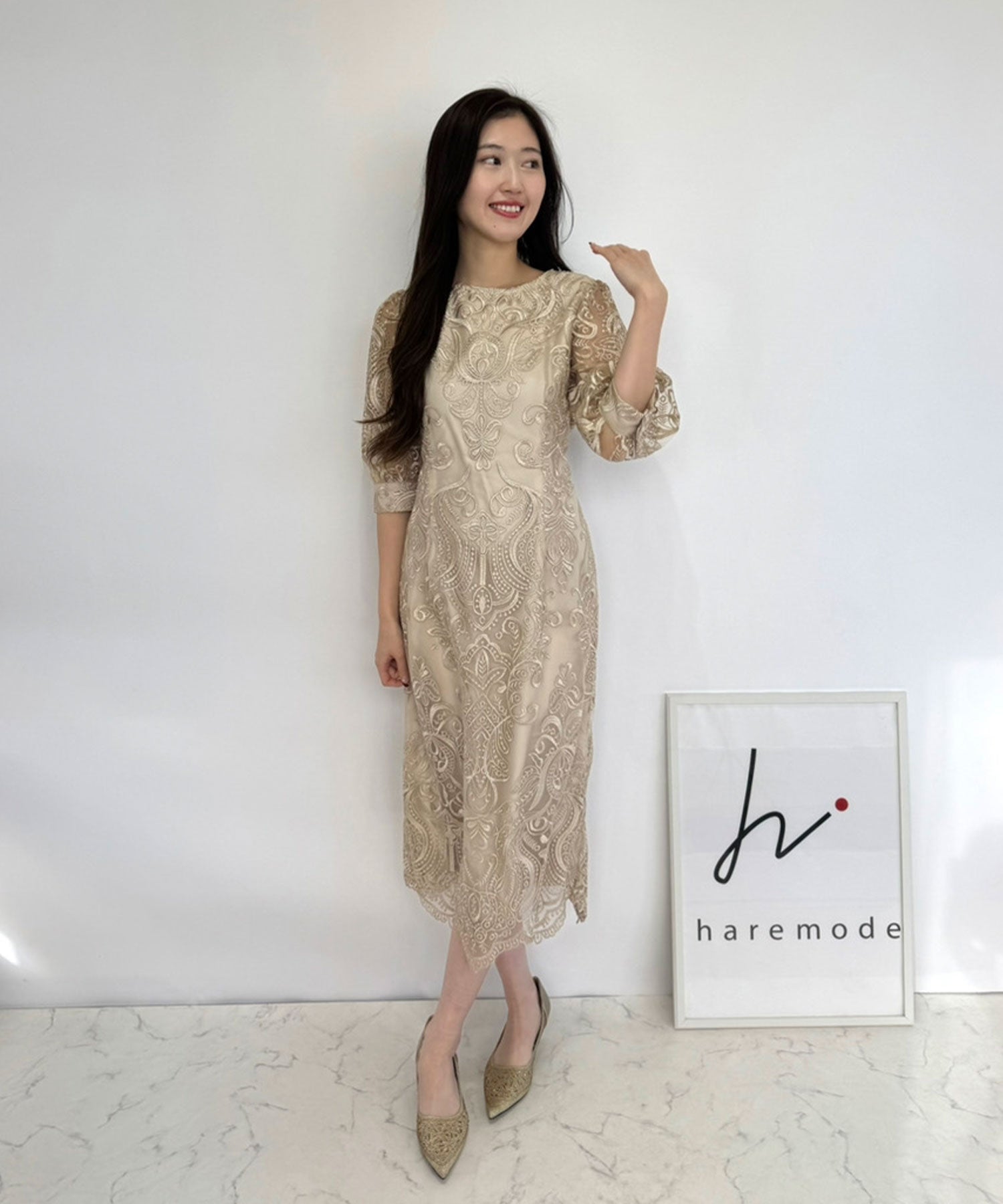 163cm/ベージュ/Mサイズ着用