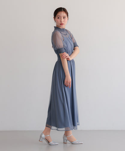 シアーハイネックシャーリングドレス/22326289