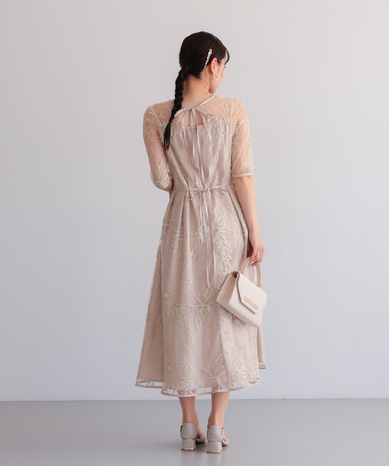 花柄刺繍フレアドレス/22326290