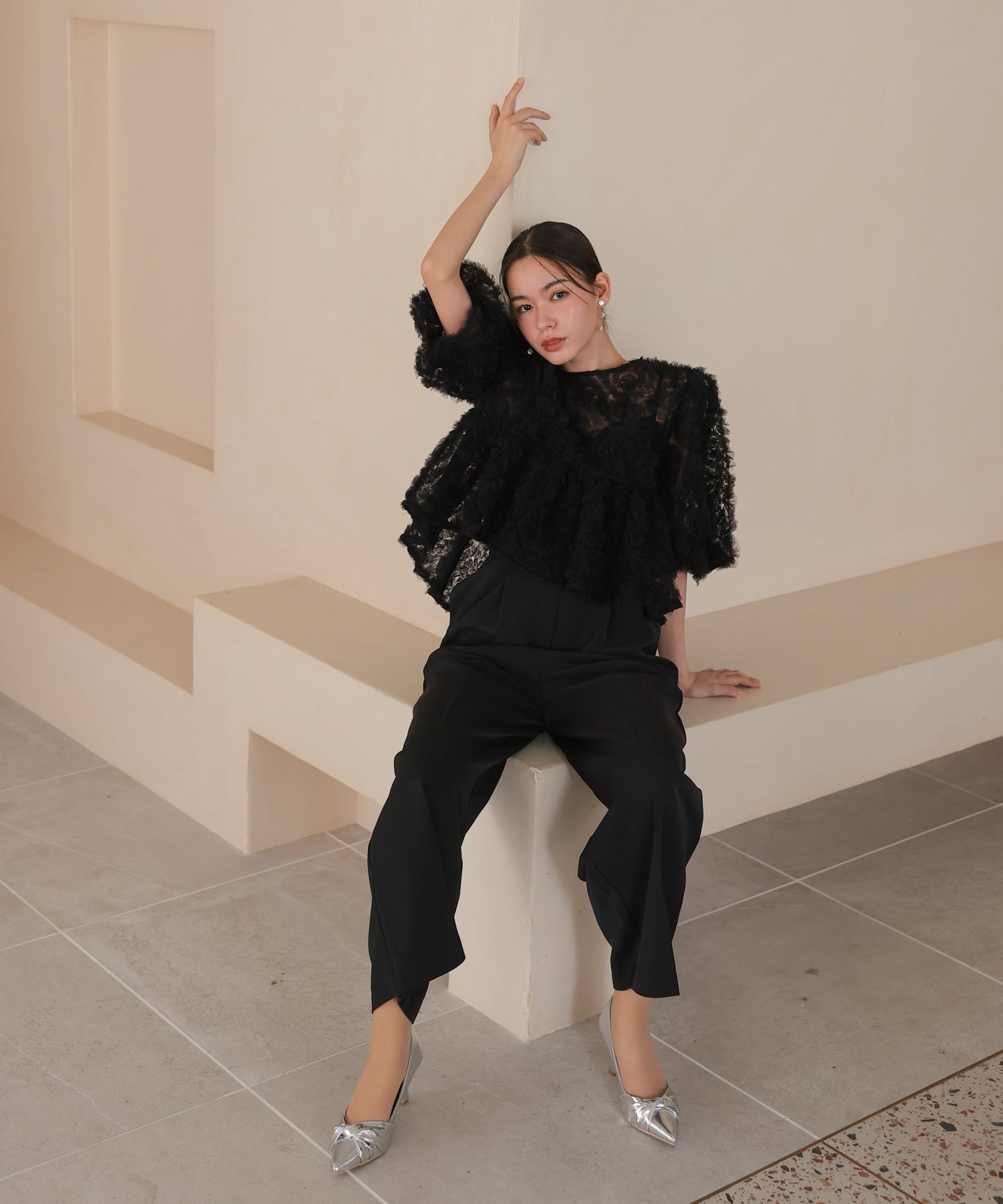 ブラック×ブラック/164cm/Mサイズ着用