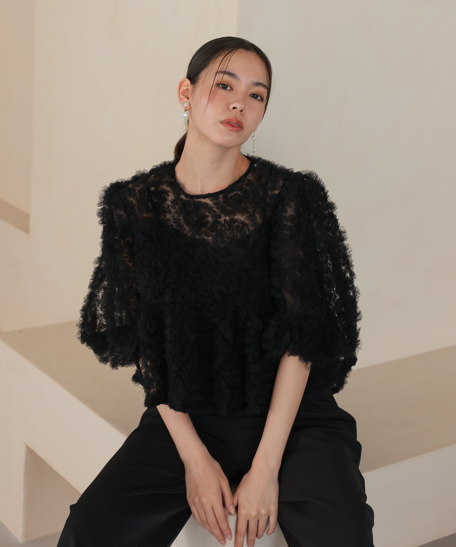 ブラック×ブラック/164cm/Mサイズ着用