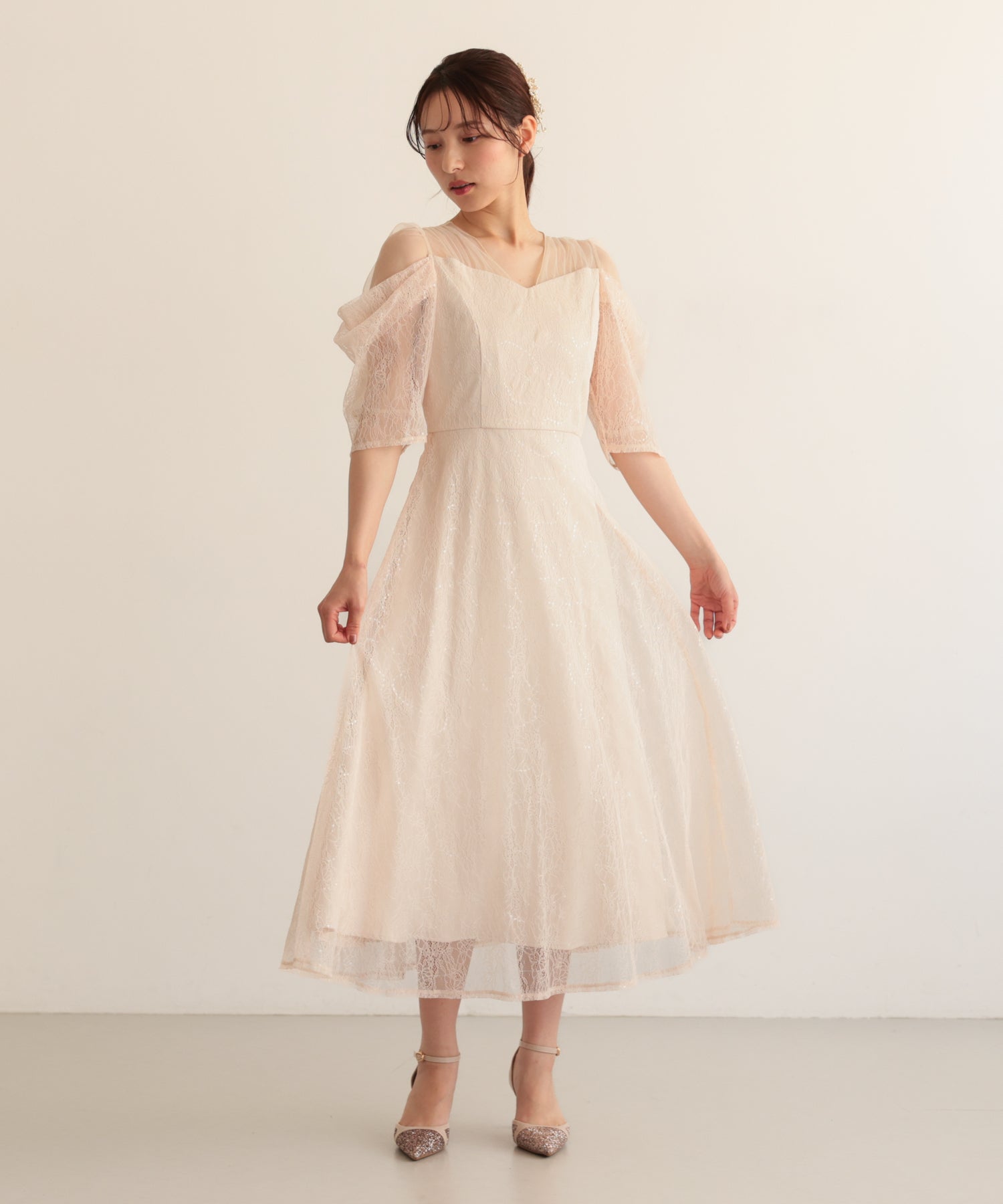 ピンクベージュ/163cm/Mサイズ着用