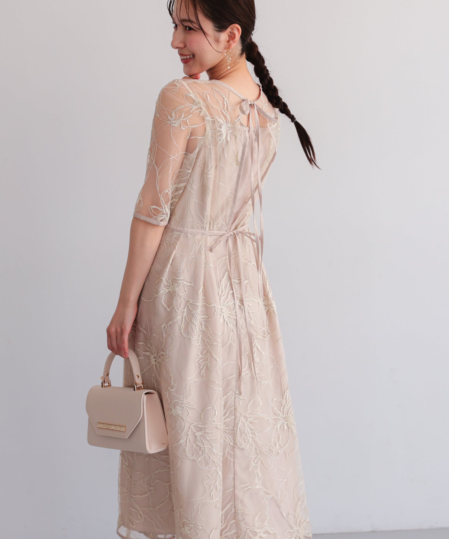 花柄刺繍フレアドレス/22326290