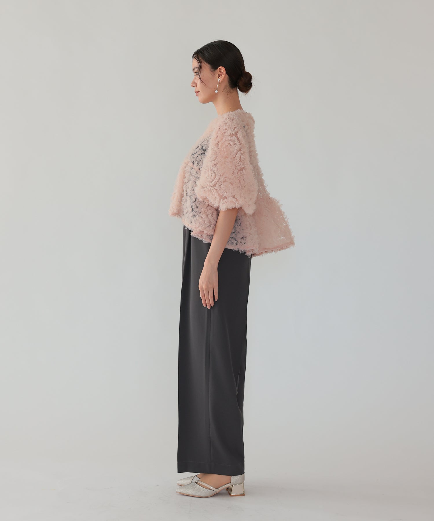 ピンク×チャコール/164cm/Mサイズ着用