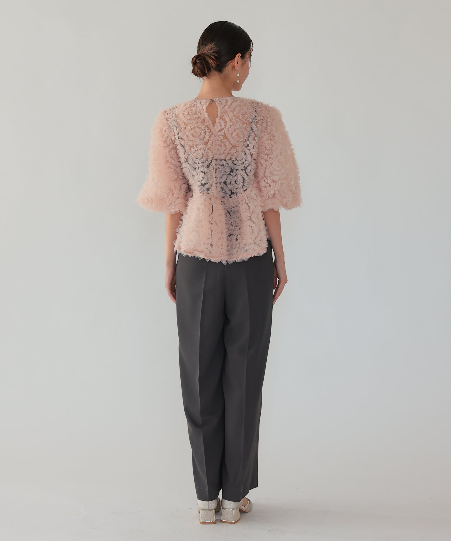 ピンク×チャコール/164cm/Mサイズ着用