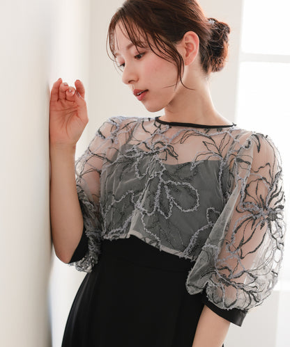 刺繍レースボレロセットドレス/22326294