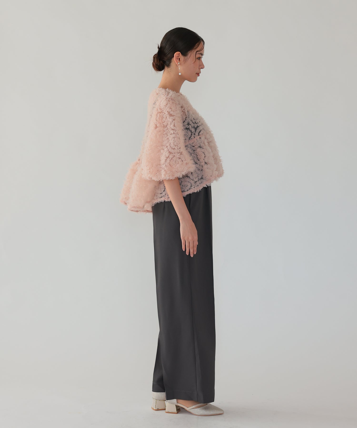 ピンク×チャコール/164cm/Mサイズ着用