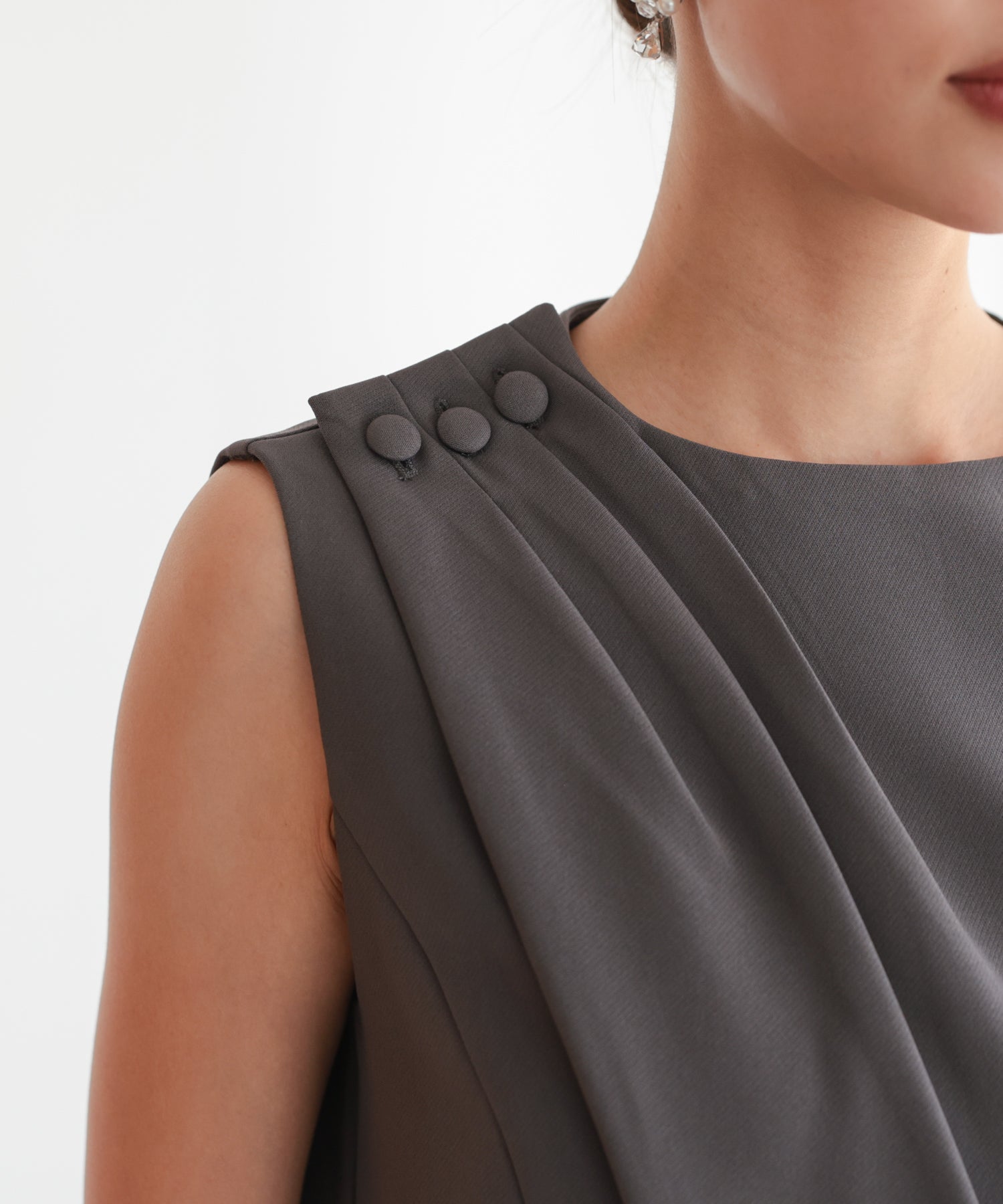 アシンメトリードレープパンツセットアップスーツ/22125609