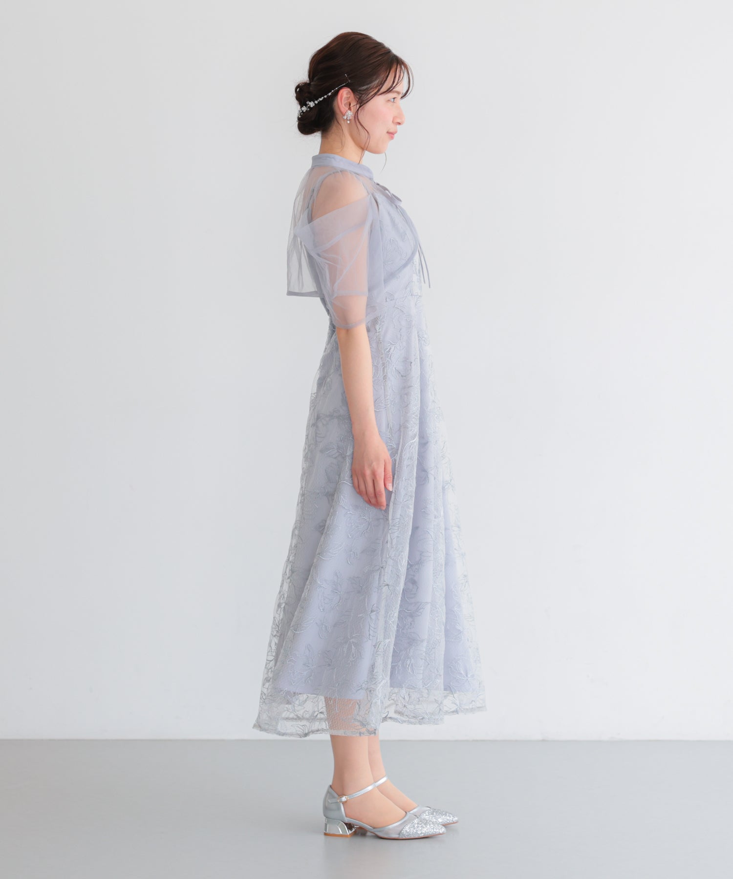 結婚式・お呼ばれドレス｜ボレロ付き2WAYシアーチュールフレアドレス