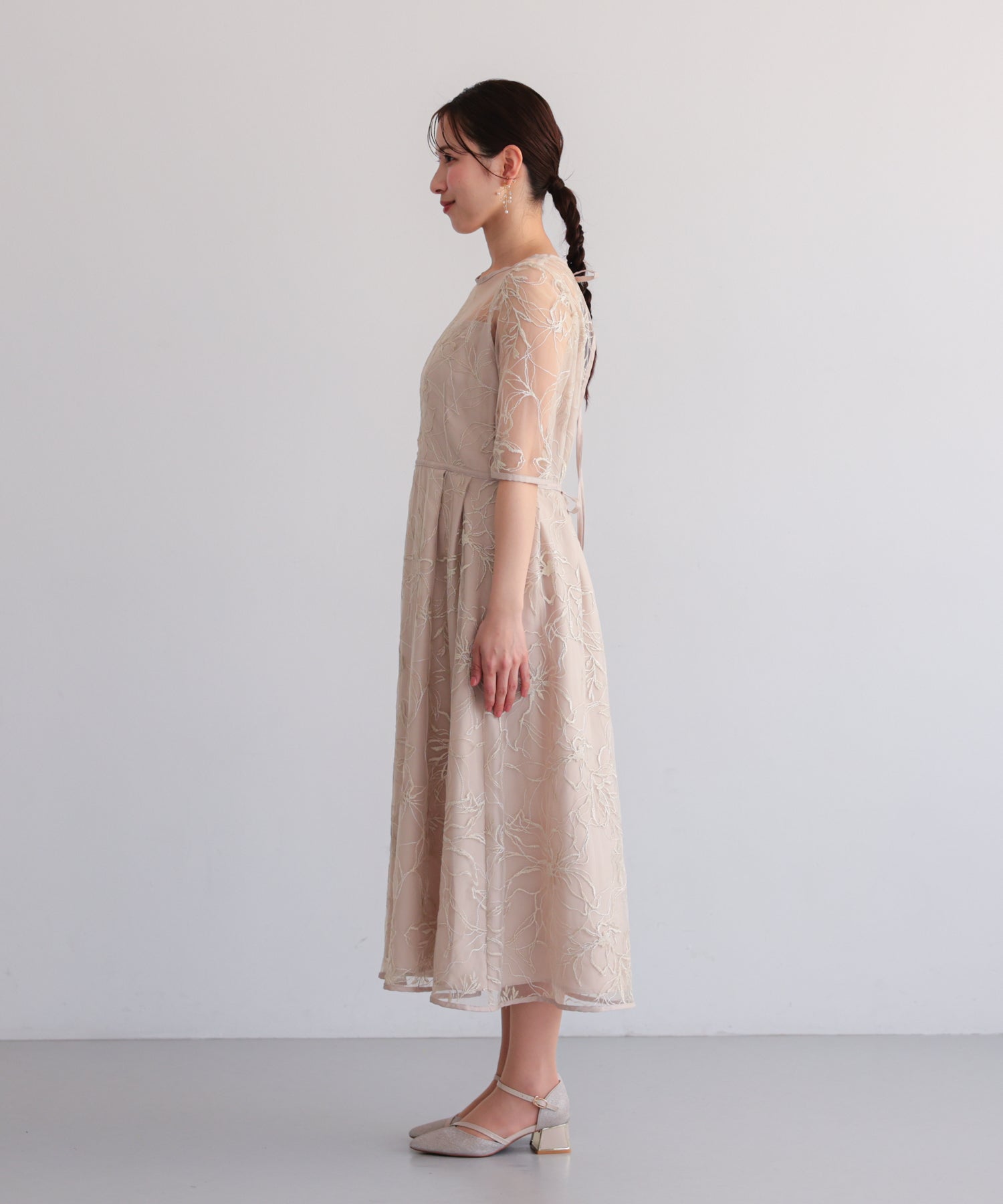 花柄刺繍フレアドレス/22326290