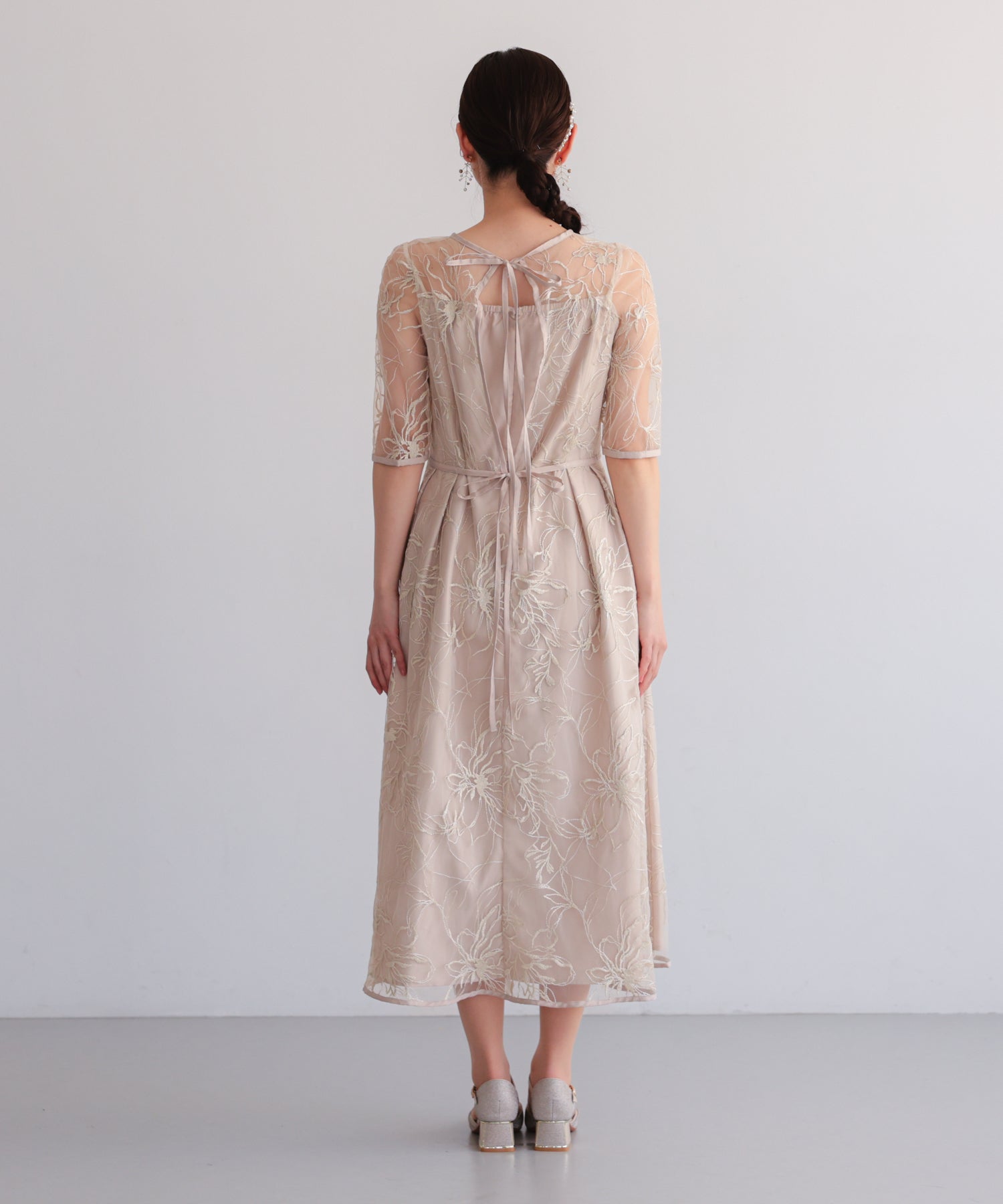 花柄刺繍フレアドレス/22326290