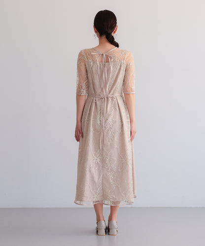 花柄刺繍フレアドレス/22326290