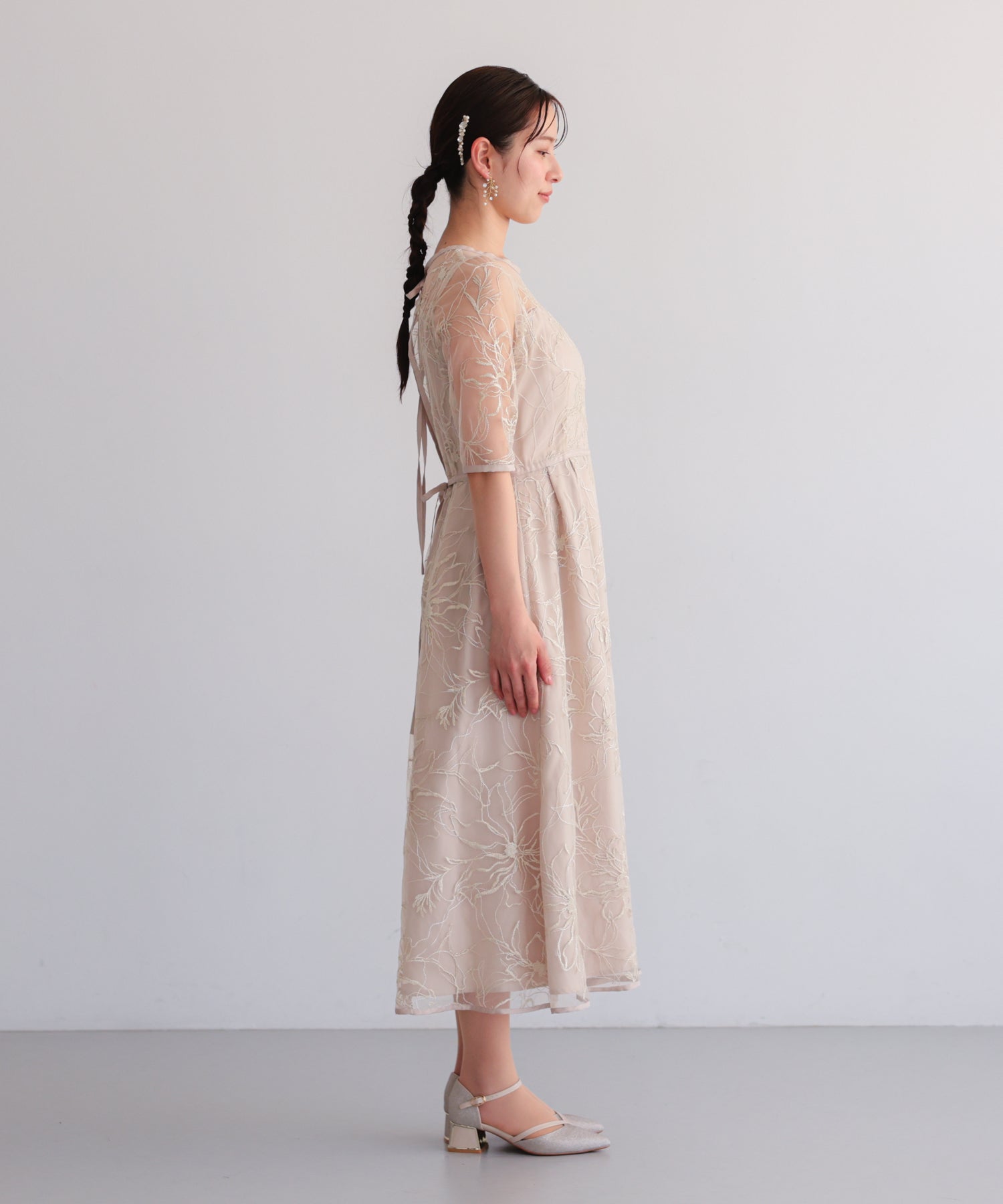 花柄刺繍フレアドレス/22326290