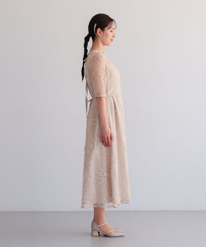 花柄刺繍フレアドレス/22326290