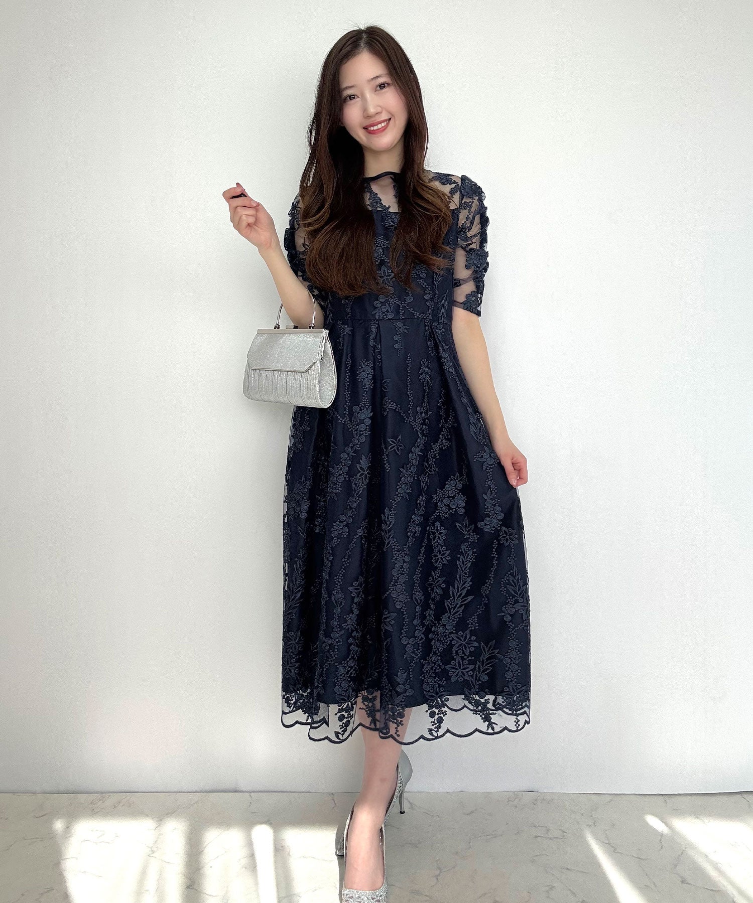 163cm/ネイビー/Mサイズ着用