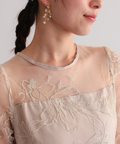 花柄刺繍フレアドレス/22326290