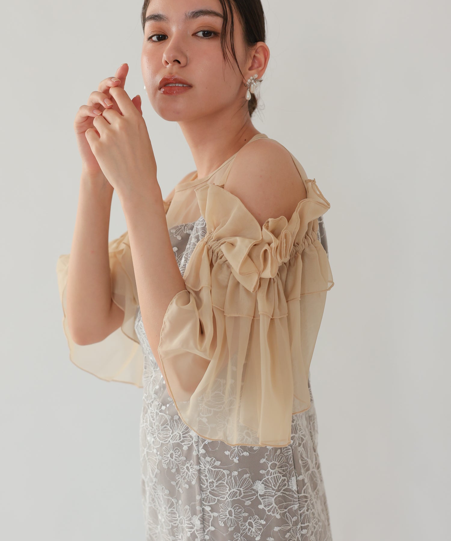 ベージュ/164cm/Mサイズ着用