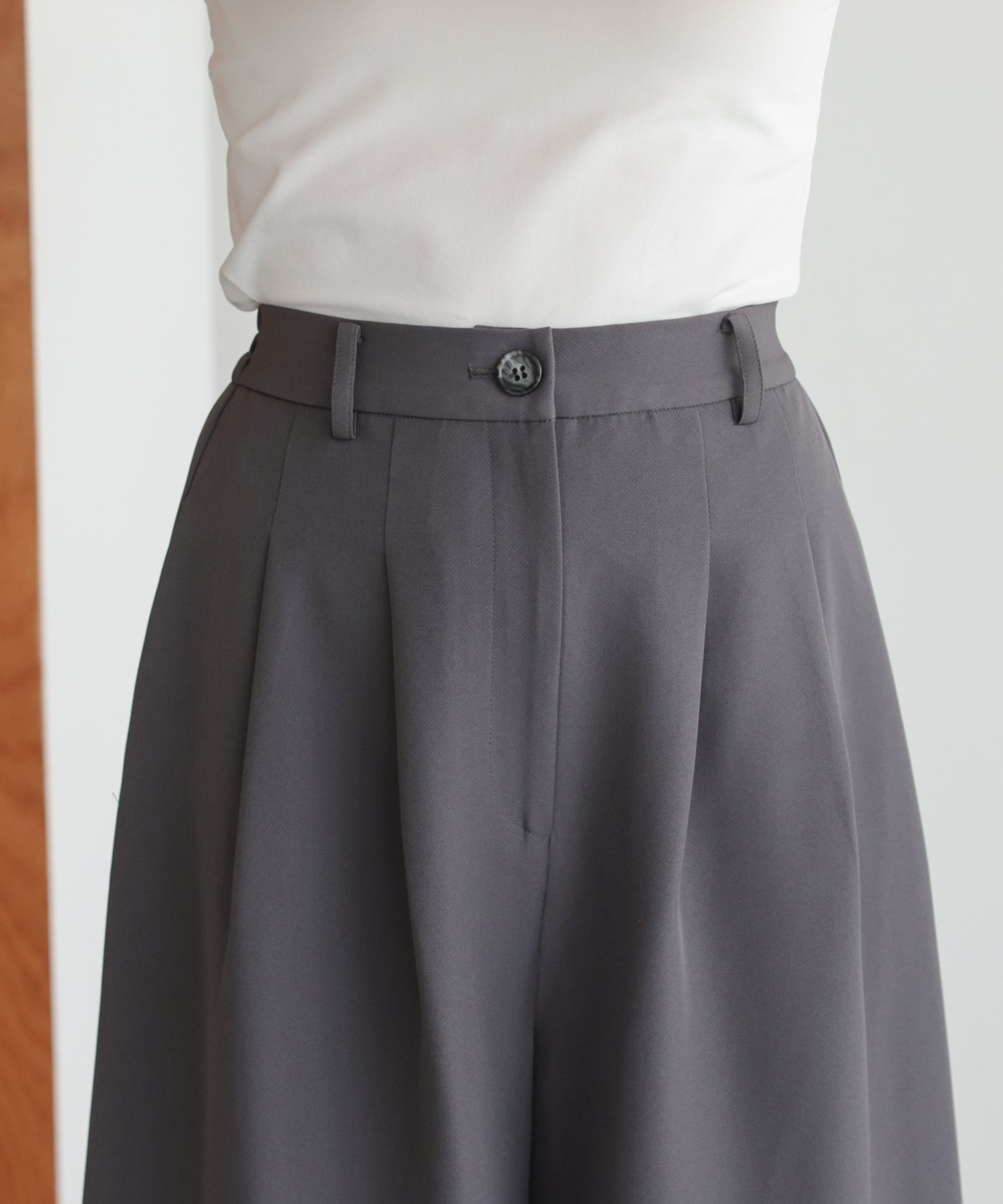 アシンメトリードレープパンツセットアップスーツ/22125609