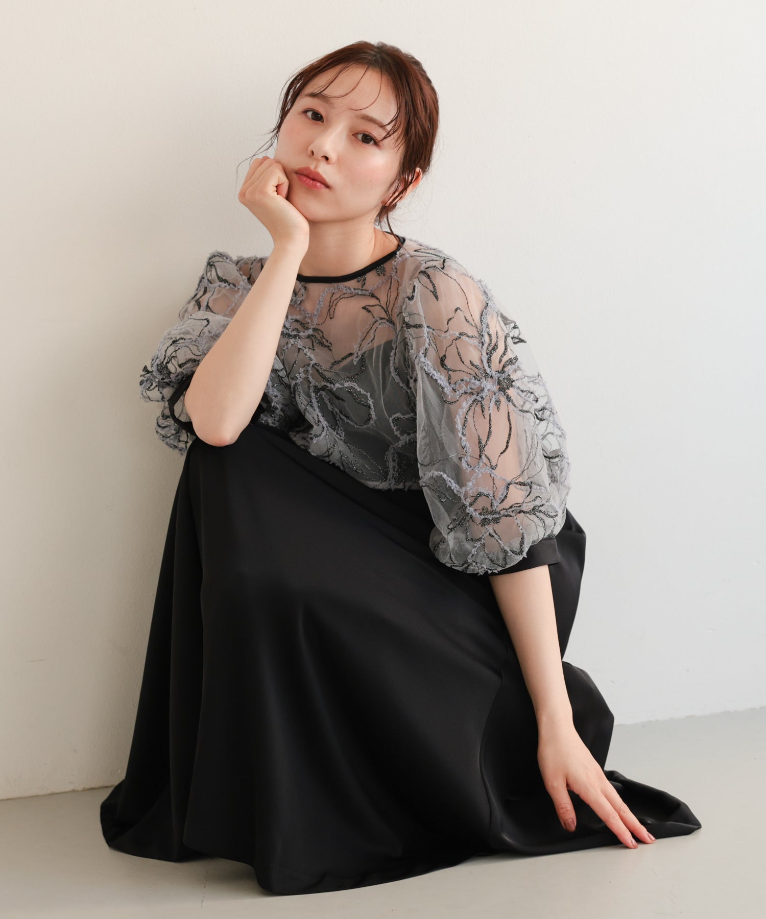 刺繍レースボレロセットドレス/22326294