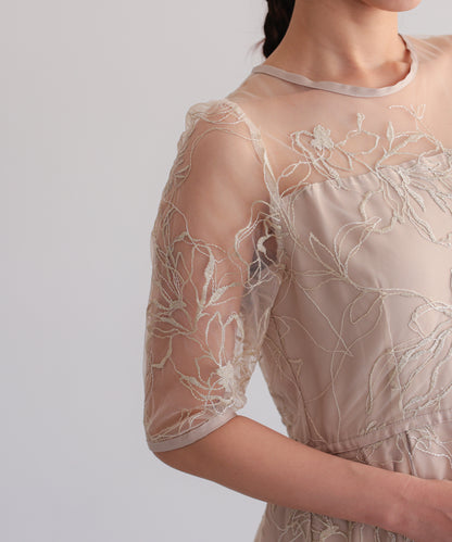 花柄刺繍フレアドレス/22326290