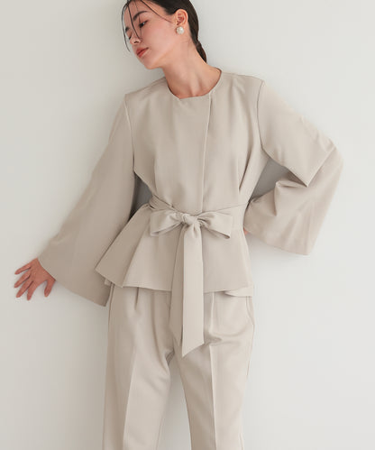 リボンペプラムセットアップスーツ/22125605