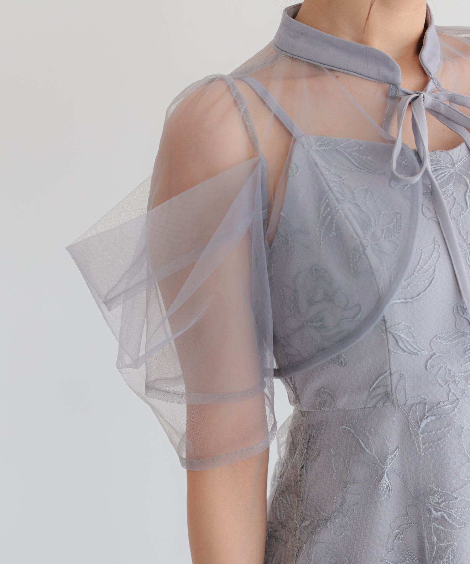 結婚式・お呼ばれドレス｜ボレロ付き2WAYシアーチュールフレアドレス