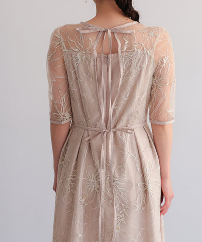 花柄刺繍フレアドレス/22326290