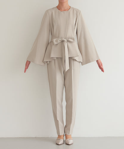 リボンペプラムセットアップスーツ/22125605