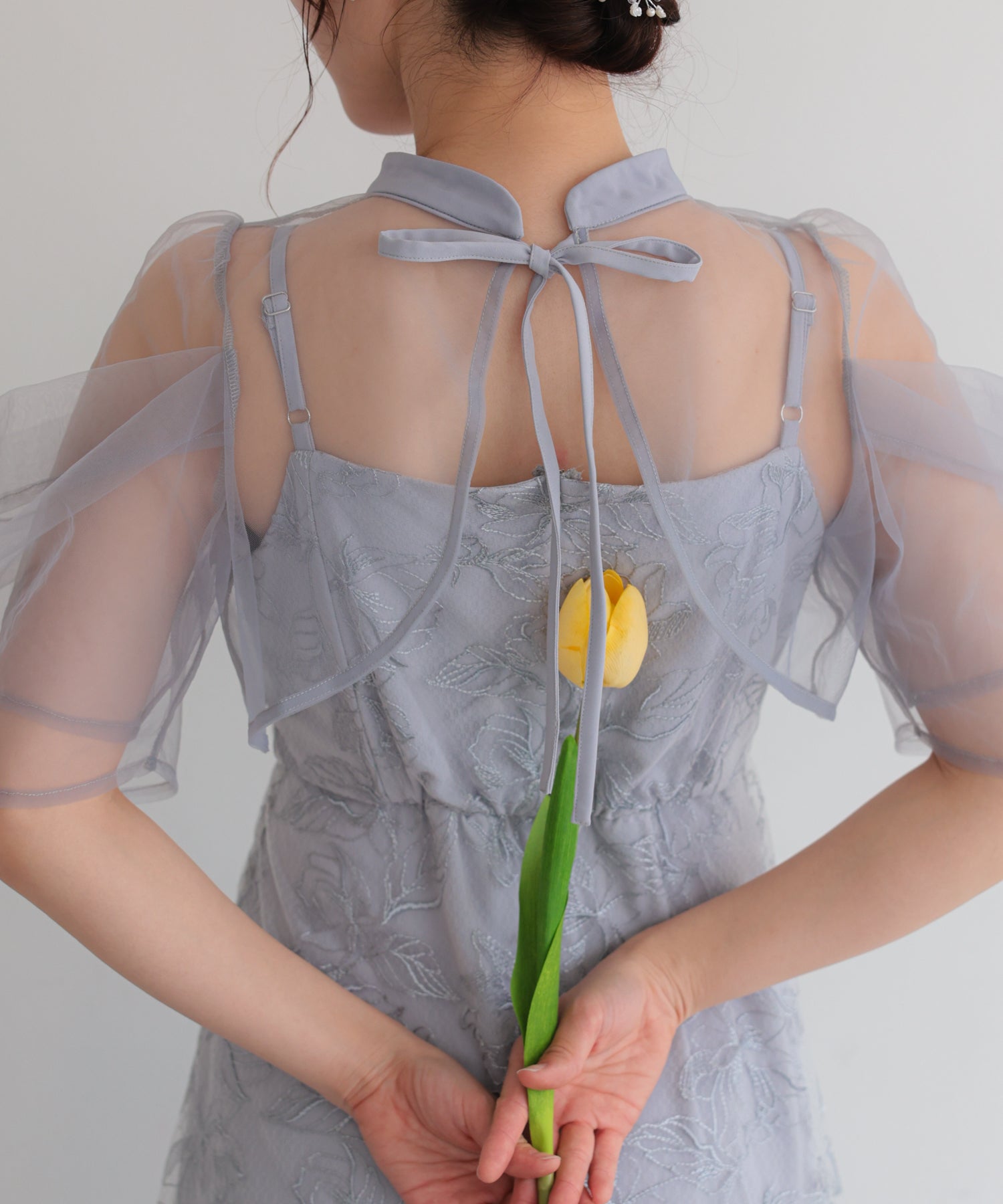 結婚式・お呼ばれドレス｜ボレロ付き2WAYシアーチュールフレアドレス