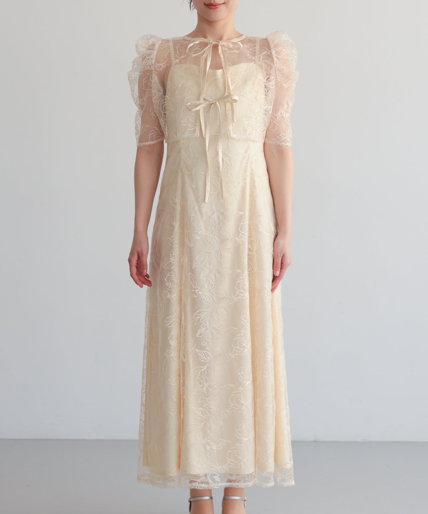 グレースクラス　レースボレロ レースボレロ2wayドレス(グレー)H1-422GRY-M | OTONA DRESS