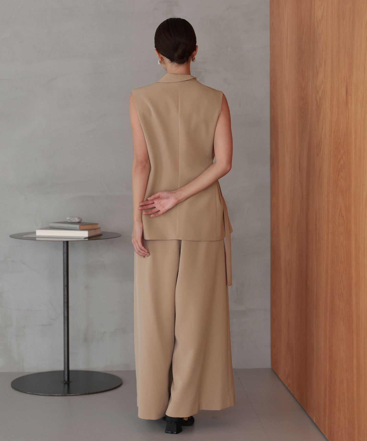 アシンメトリータックテーラードセットアップスーツ/22125611