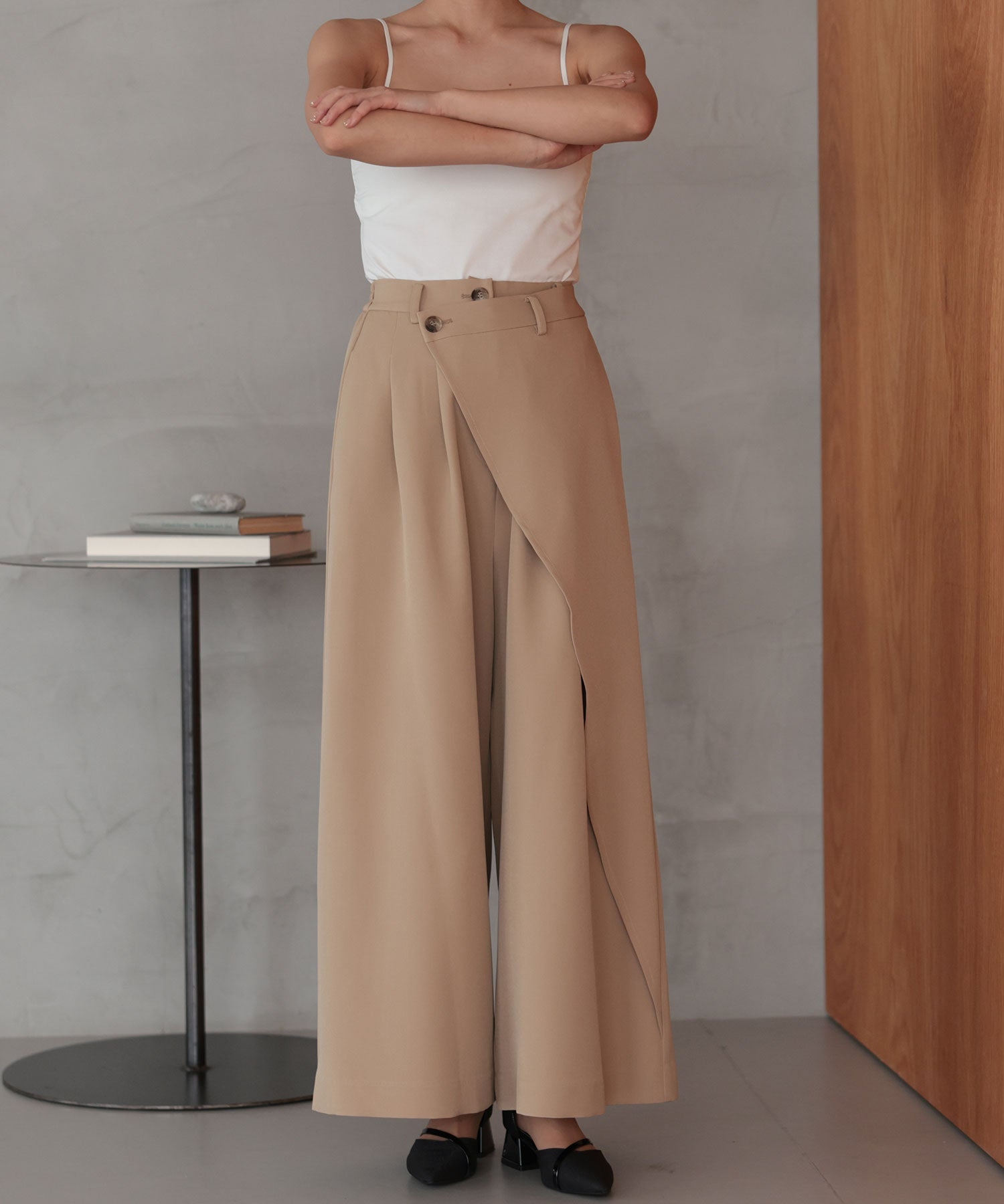 アシンメトリータックテーラードセットアップスーツ/22125611