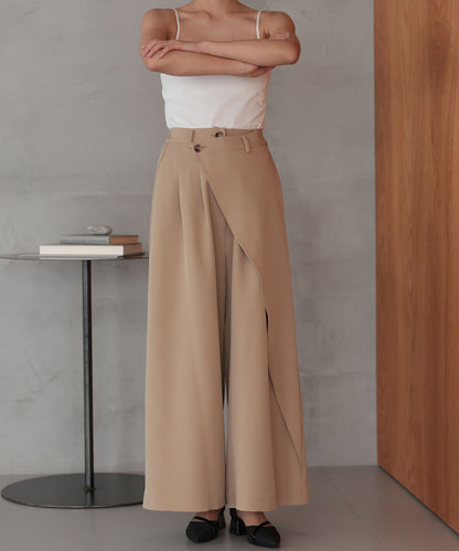 アシンメトリータックテーラードセットアップスーツ/22125611