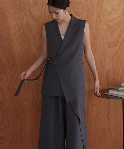 アシンメトリータックテーラードセットアップスーツ/22125611