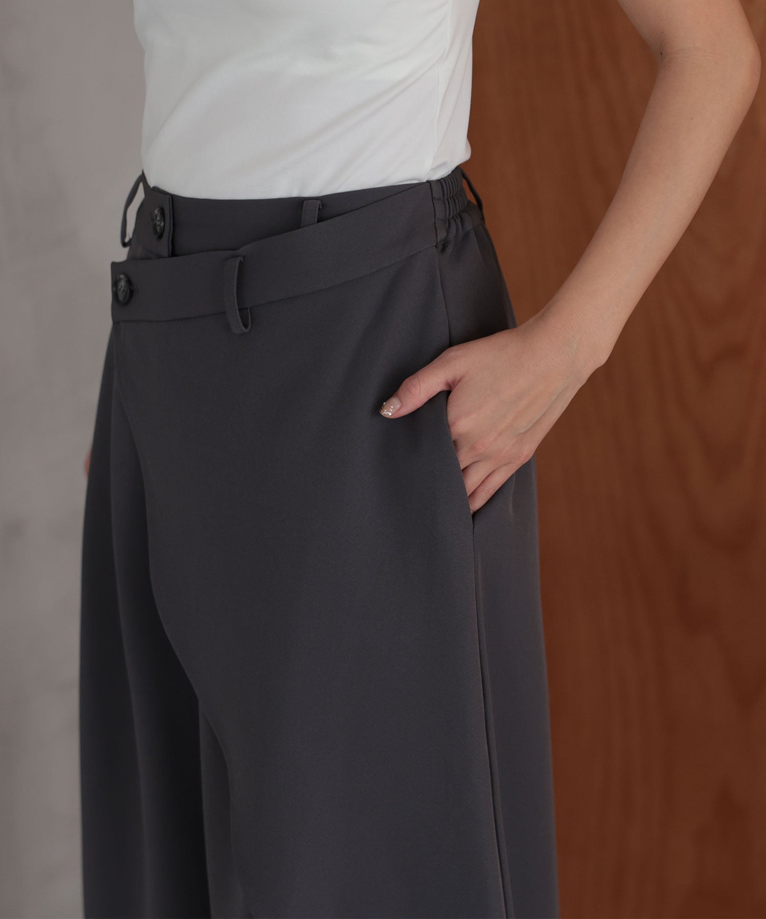 アシンメトリータックテーラードセットアップスーツ/22125611