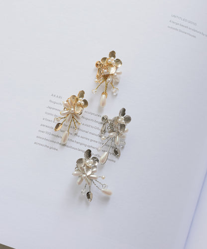 ドレスアクセサリー フラワーモチーフパールイヤリング/ERT42010