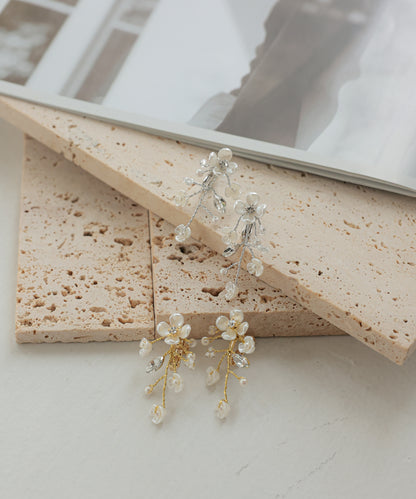 ドレスアクセサリー パールフラワー ビジューイヤリング/ERT42014