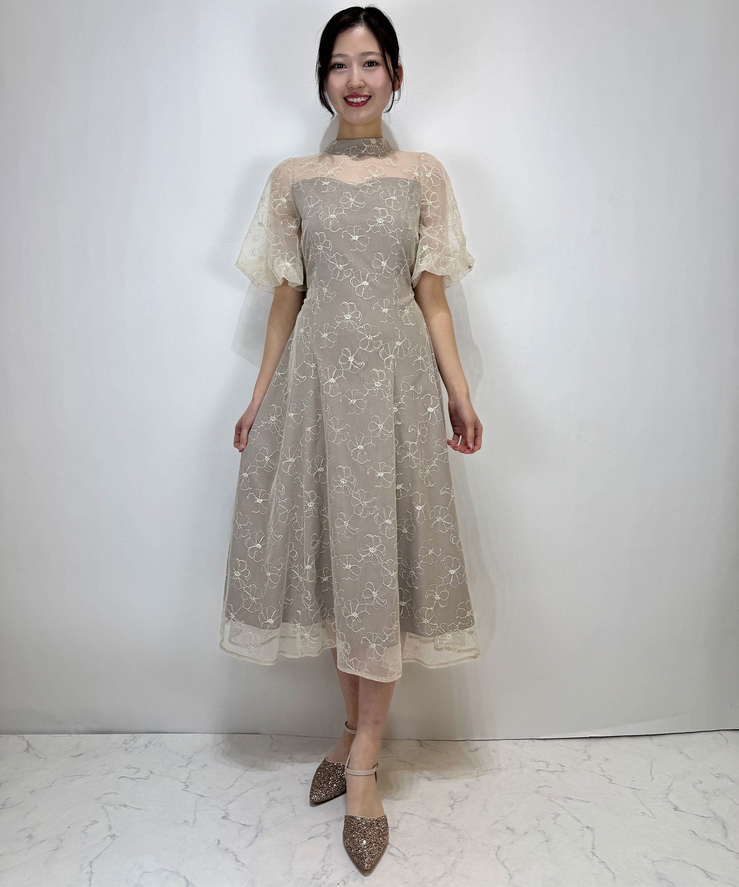結婚式・お呼ばれドレス｜クラシカルレースフレアドレス/22325281