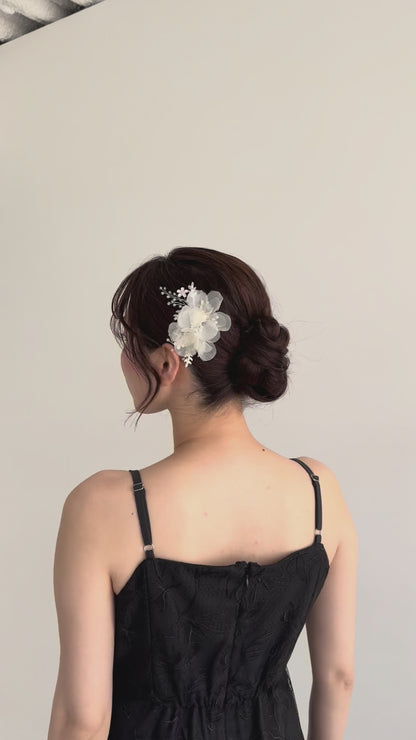 ドレスアクセサリー シフォンフルールヘアクリップ/RT55034