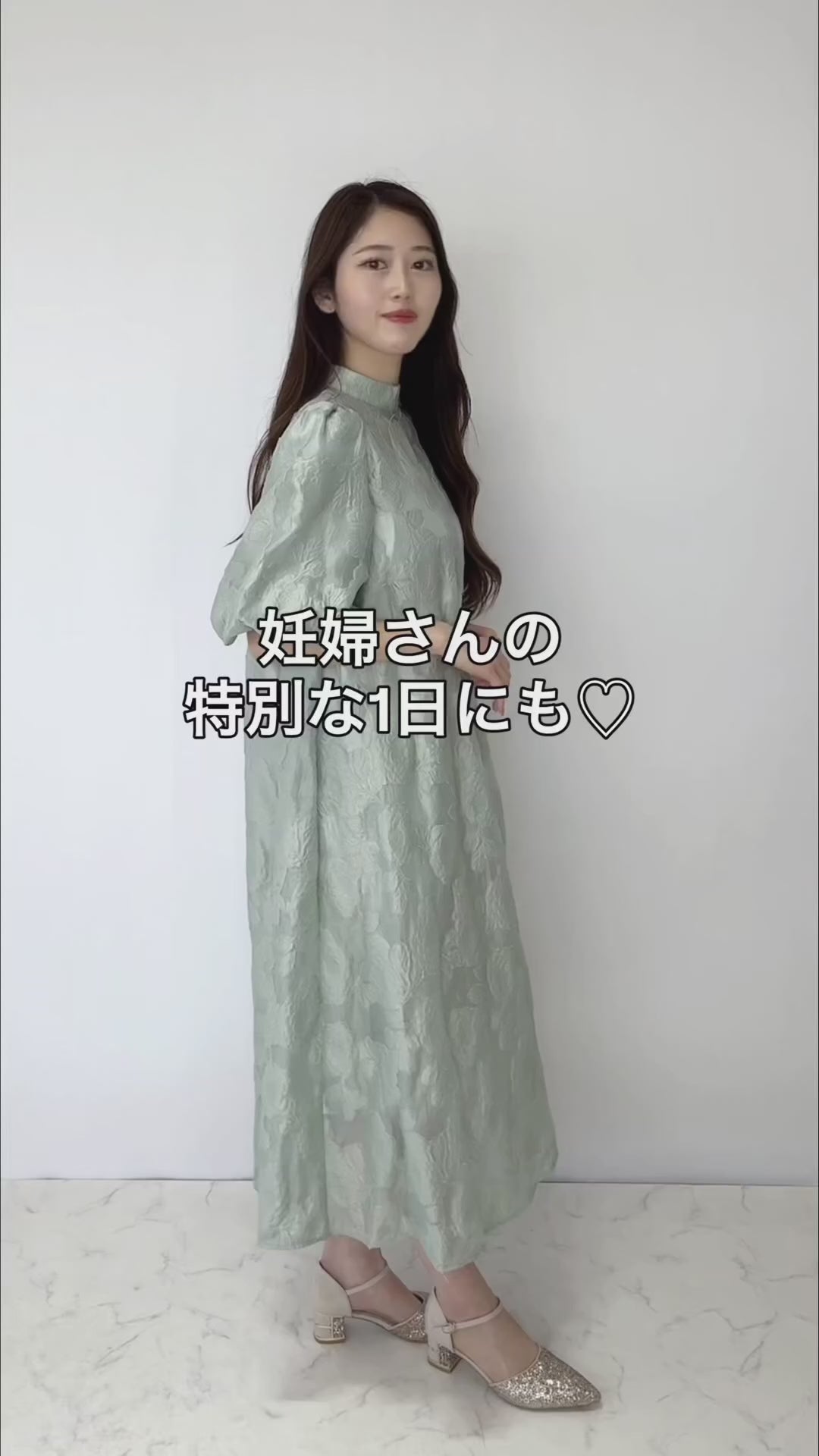 ボリュームスリーブフレアドレス/22324227