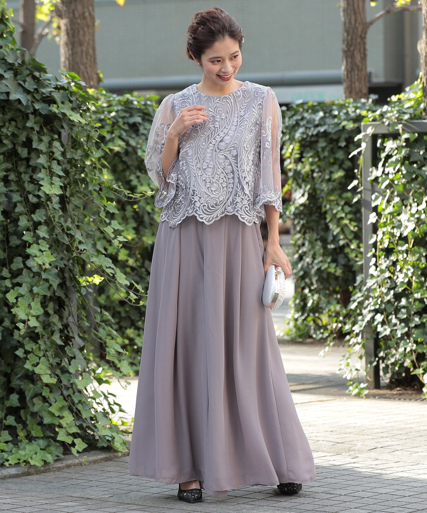 ラウンドネックワイドパンツセットアップ/319096