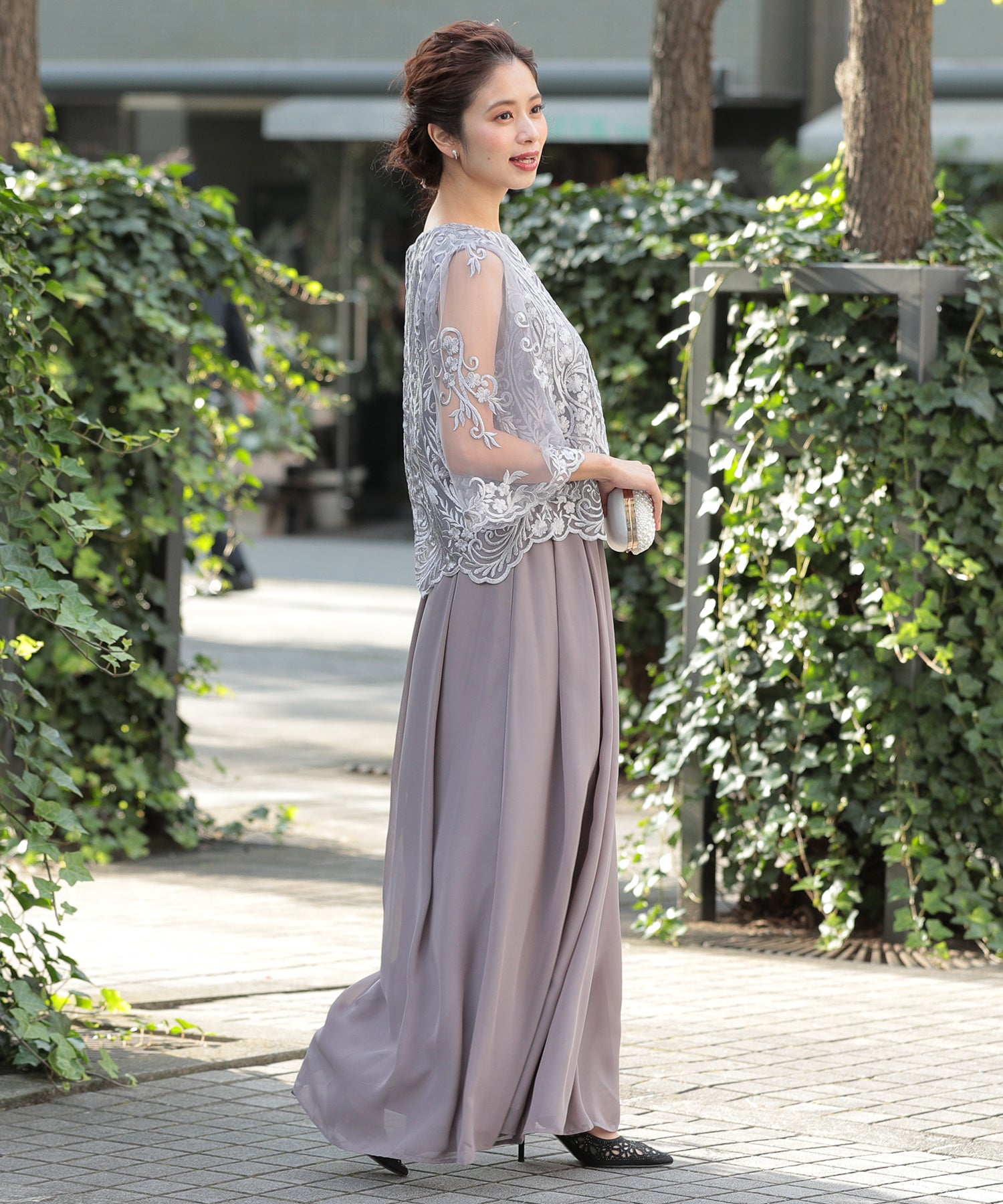 ラウンドネックワイドパンツセットアップ/319096